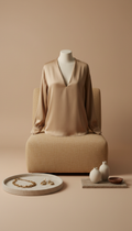 Silk Blouse in Soft Taupe