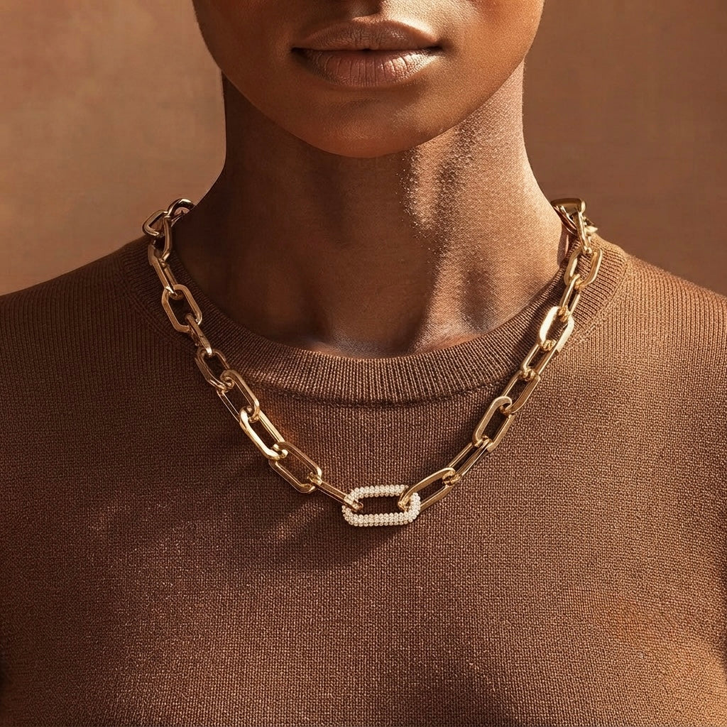 Solara Paperclip Necklace and Bracelet
