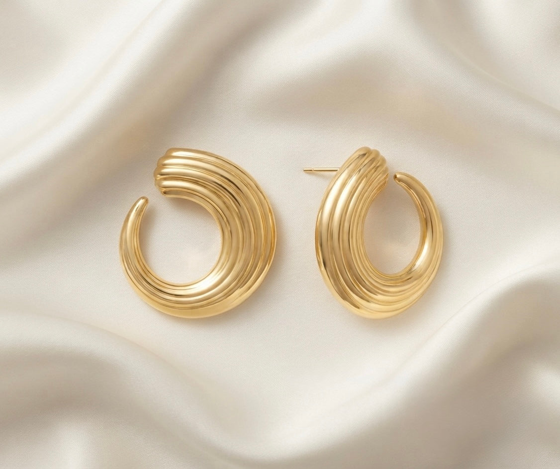 Twisted C-Hoop Earrings