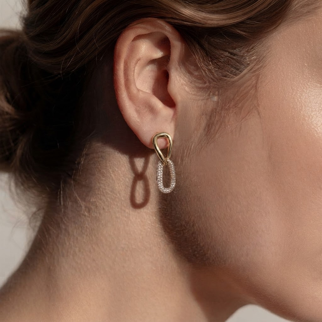 Éclat Link Drop Earrings