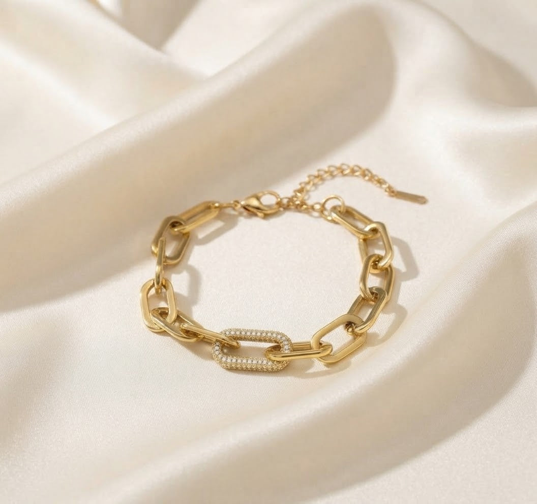 Solara Paperclip Necklace and Bracelet