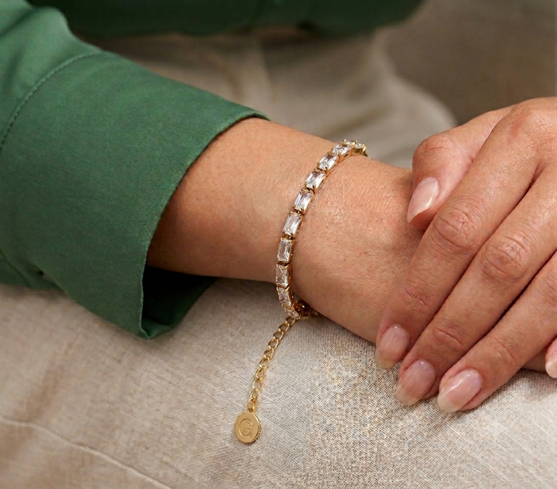 Aura Baguette Gemstone Tennis Bracelet