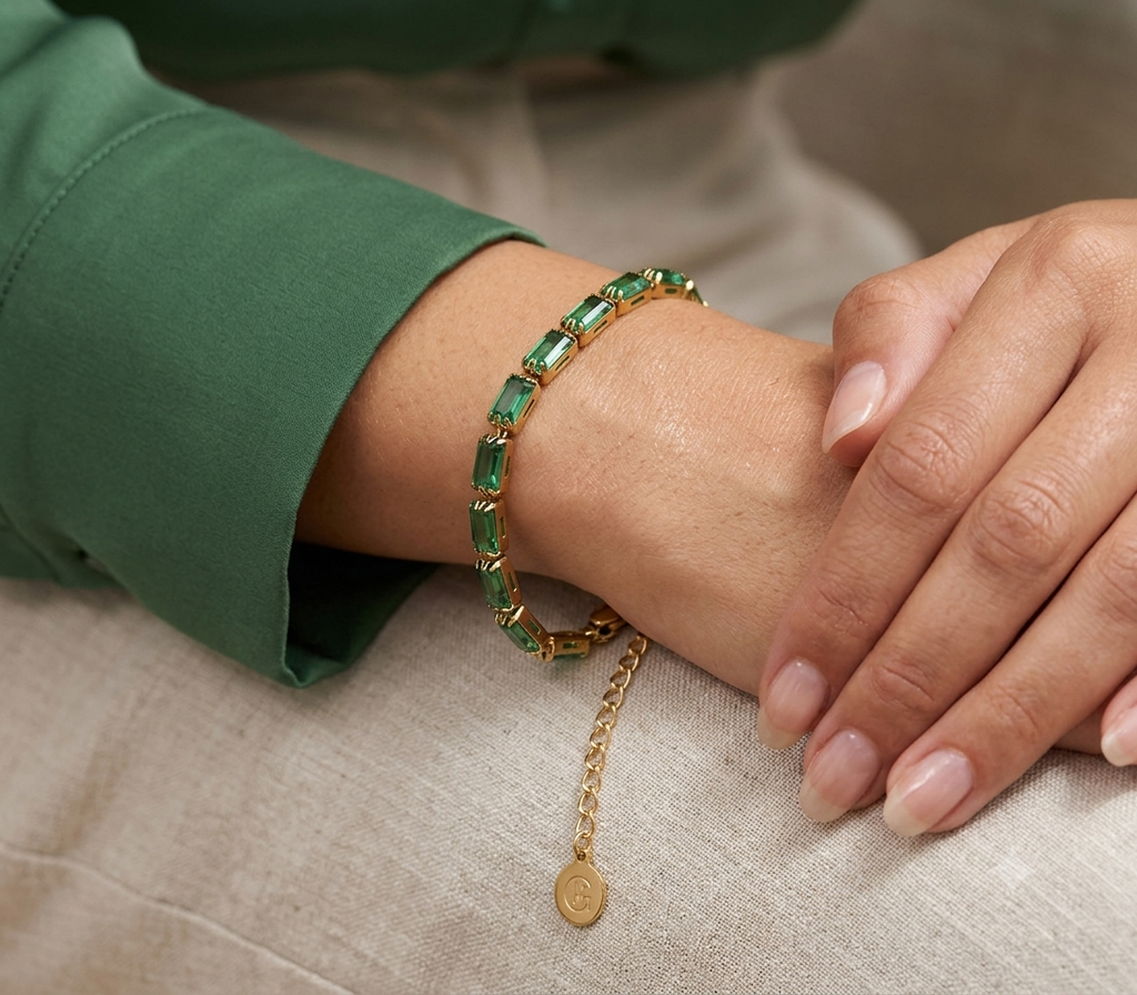 Aura Baguette Gemstone Tennis Bracelet