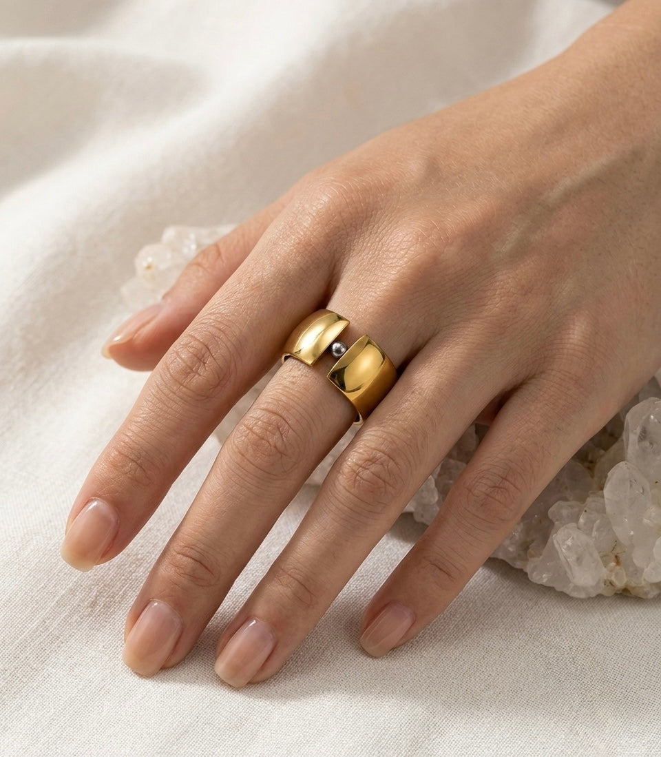 The Orbit Ball Gold Ring