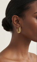 Aria Chunky Chain Hoop Earrings