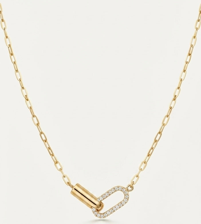 Evelina Gold-Plated Interlocking Link Necklace