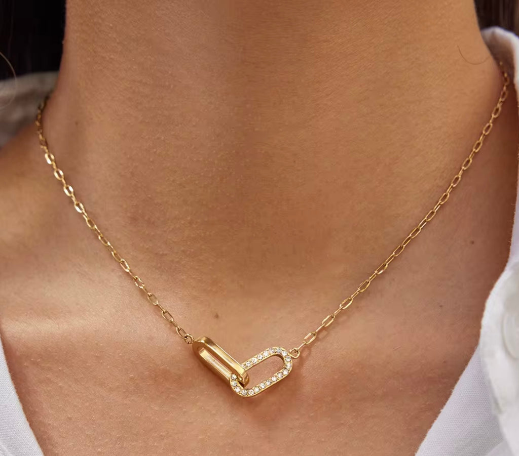 Evelina Gold-Plated Interlocking Link Necklace