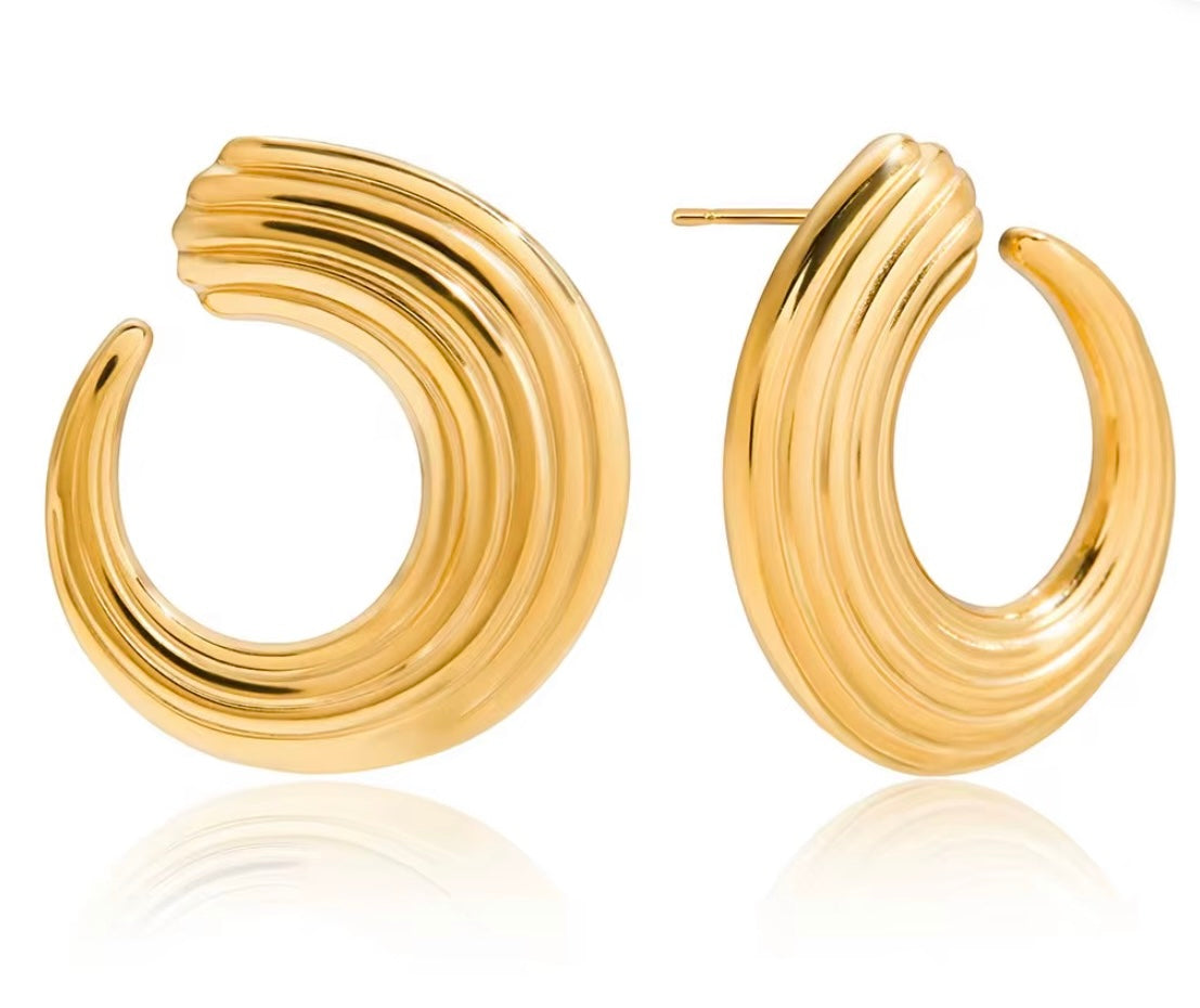 Twisted C-Hoop Earrings