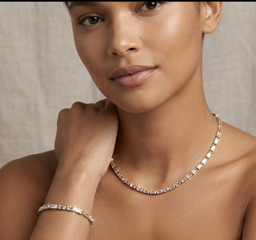 Aura Baguette Necklace and Bracelet set