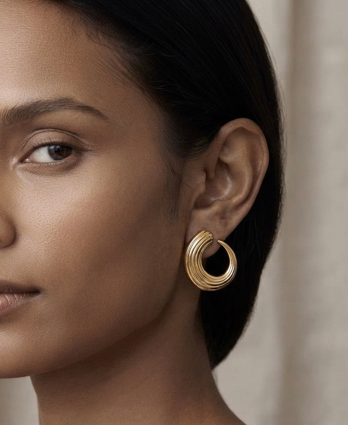 Twisted C-Hoop Earrings