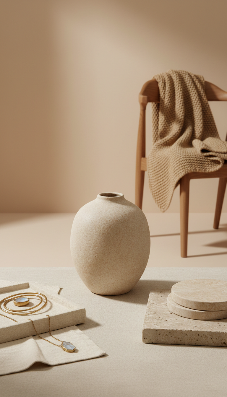 Matte Ceramic Vase Sand Dune Finish